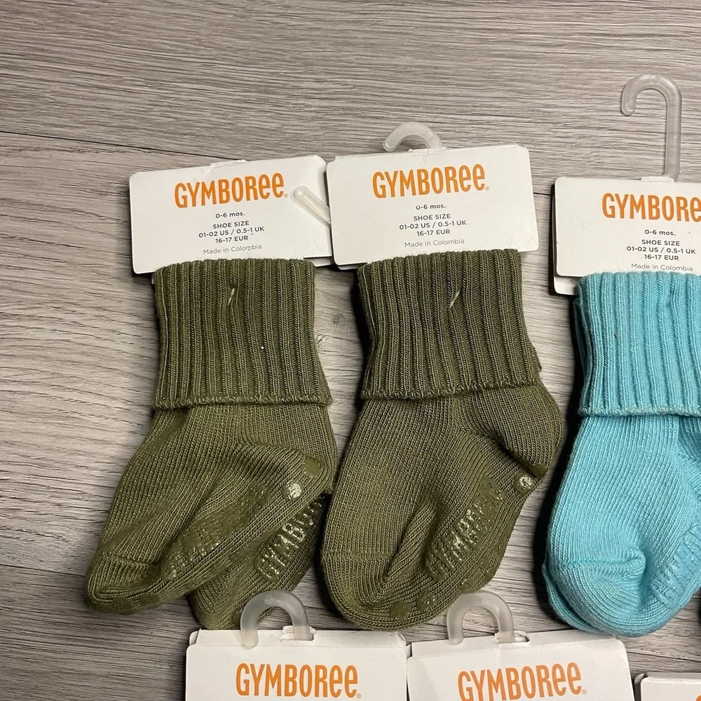 Gymboree Basic Green Light Blue Dark‎ Blue Boys Size 0-6 M Socks NWT